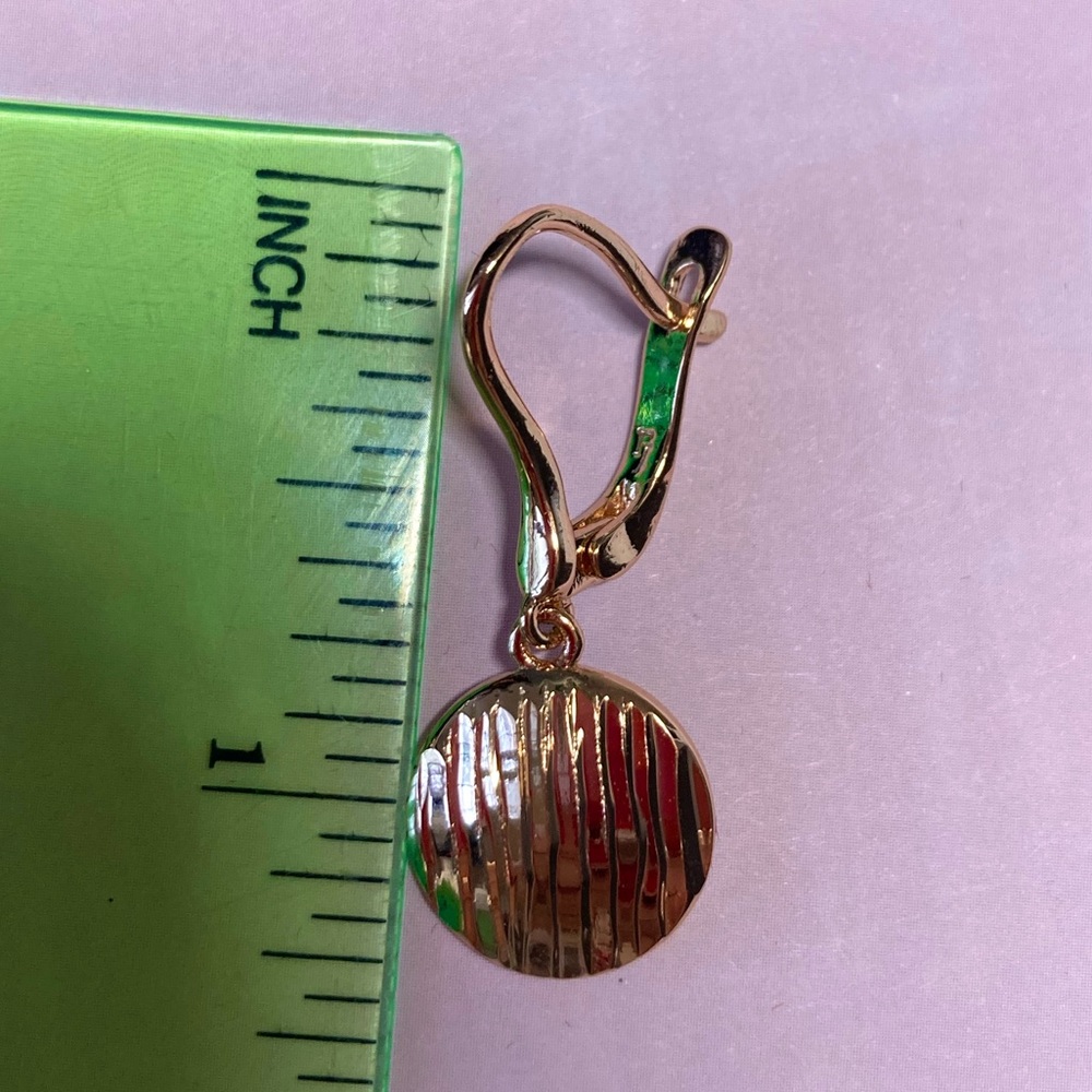 Gold Plated Drop Earrings - Picture 2 of 2
